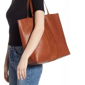 Madewell Suede Stripe Transport Tote